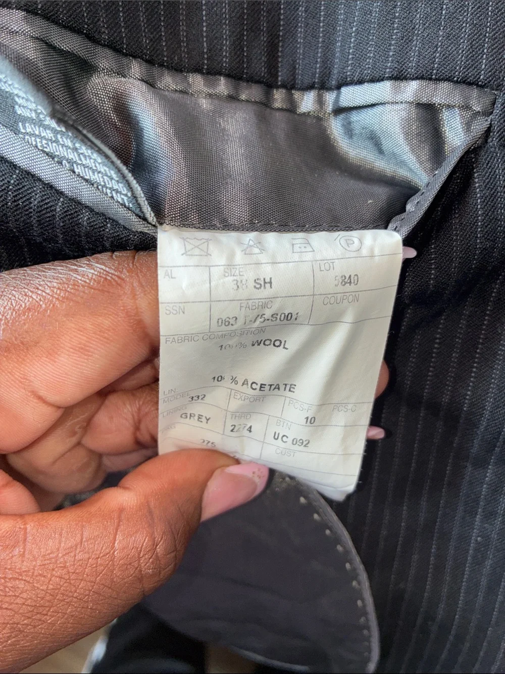 jf j.ferrar Black Pinstripe Sport Coat Blazer